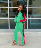 Casual Women's Fall/Winter Loose Print Sports Two-Piece Set