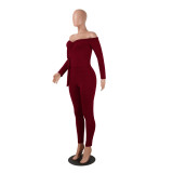 Sexy deep v women's long-sleeved off-the-shoulder Jumpsuit