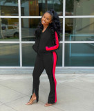 Casual Women's Fall/Winter Loose Print Sports Two-Piece Set