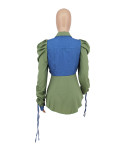 Women's Patchwork Denim Top Jacket