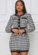 Women Printed Tank Top Long Sleeve Jacket Mini Skirt Three-Piece