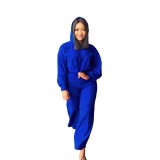 Fashion Sports Hooded Fall Winter Straight Casual Trousers Two Piece