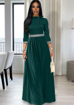 Fall Winter Slim Waist Maxi Tie Bow Long Slim Dress