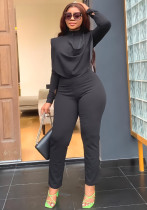 Long Sleeve Cardigan Round Neck Top Slim Pants Business Women's Two Piece Long Sleeve Cardigan Round Neck Top Slim Pants Business Women's Two Piece