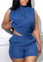 Women Casual Tank Top + Shorts Two-Piece Set