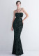 Velvet Sequin Sling Sequin Long Formal Party Slim Evening Dress