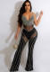 Sexy Deep V Sling See-Through Loose Wide Leg Jumpsuit