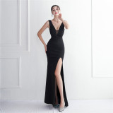 Toast dress bride long long sleeve red slim fishtail wedding dress