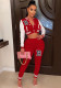 Women's Letter Print Casual Two-Piece Patchwork Tracksuit