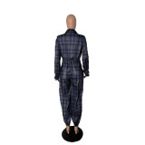 Women's Tie Dye Check Sexy Loose Jumpsuit