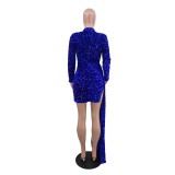 Fleece Sequin Sexy Women's Dress