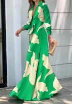 Women'S Fall Fashion V-Neck Long Sleeve Turndown Collar Loose Wide Leg Jumpsuit Women'S Fall Fashion V-Neck Long Sleeve Turndown Collar Loose Wide Leg Jumpsuit