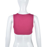 Women'S Spring Summer Round Neck Diamond Chain Patchwork Sexy Tank Top