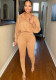 Women Sexy Solid Color Lapel Long Sleeve Zipper Jumpsuit