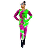 Ladies Print Top and Pant Two Piece