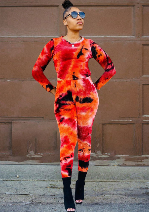 Ladies Print Top and Pant Two Piece