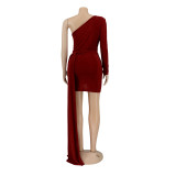 Women Sexy Slash Off Shoulder Bodycon Dress