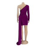 Women Sexy Slash Off Shoulder Bodycon Dress