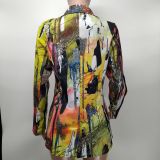 Women Casual Print Blazer