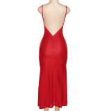Women Sexy Sling Backless Bodycon Dress
