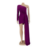 Women Sexy Slash Off Shoulder Bodycon Dress
