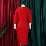 Women Elegant V-Neck Dress