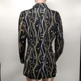 Women Casual Print Blazer
