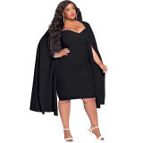 Plus Size Women'S Fall Winter Fashion Chic Bodycon Dress