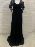 Women'S Lace Chiffon Long-Sleeved Maternity Fluttering Tail Dress Long Party Dress Wedding Dress