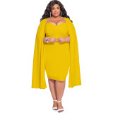 Plus Size Women'S Fall Winter Fashion Chic Bodycon Dress
