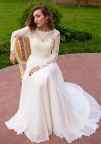 Long-Sleeved Lace Pregnant Women Sexy Loose Trailing Maternity Dress