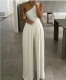 Women Summer Slash Shoulder Wide Leg Jumpsuit
