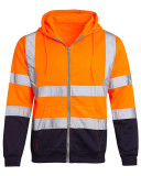 Men'S Hooded Hoodies Reflective Striped Fleece Colorblock Zip Hoodies