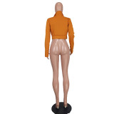 Women Fashion Casual Solid Color Short Jacket