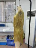 Women Sleeveless Fringe Strap Dress