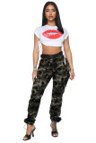 Women Denim Camo Cargo Pants