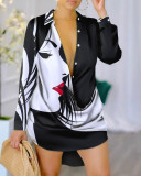 Women Sexy Printed Long Sleeve Shirt