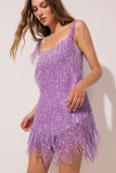 Women Sleeveless Fringe Strap Dress