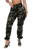 Women Denim Camo Cargo Pants