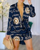 Women Sexy Printed Long Sleeve Shirt