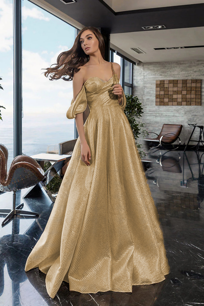 Autumn Women's Off Shoulder Swing Wedding Dress Annual Party Evening Dress