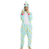 Exclusive flannel parent-child cartoon animal one-piece pajamas