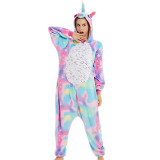 Exclusive flannel parent-child cartoon animal one-piece pajamas