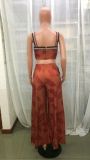 Women Botanical Print Sleeveless Top And Pants Two Piece