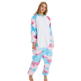Exclusive flannel parent-child cartoon animal one-piece pajamas