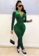 Women's Winter Invisible Zipper Gold Velvet Jumpsuit