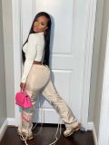 Women's Sexy Bright Lace-Up Multi Pocket Streetwear Casual Pants