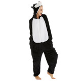 Exclusive flannel parent-child cartoon animal one-piece pajamas
