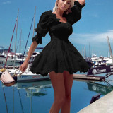 Autumn Winter Women'S Solid Color Fashion Chic Mini Dress