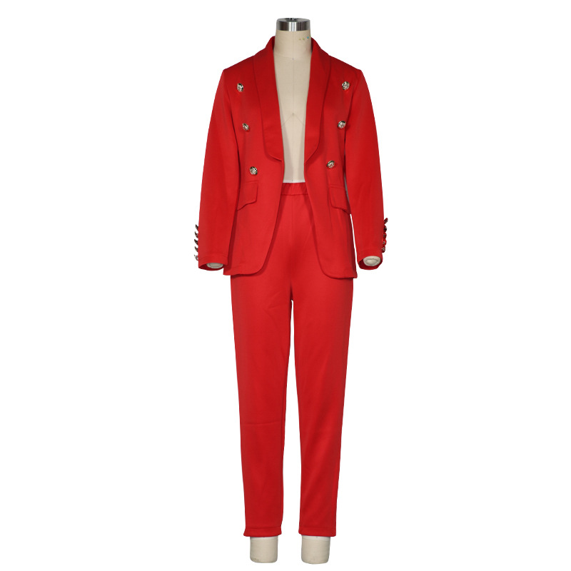 Fall Winter Women'S Fashion Long Sleeve Suit Two Piece Trousers Blazer Set